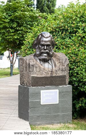 Moscow, Russia - July, 2016: Karl Marx bust in Park of Art Museon in Moscow, Russia