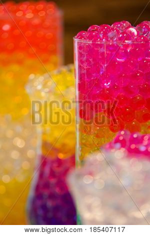 Growing Bright orbeez crystal balls of different colours