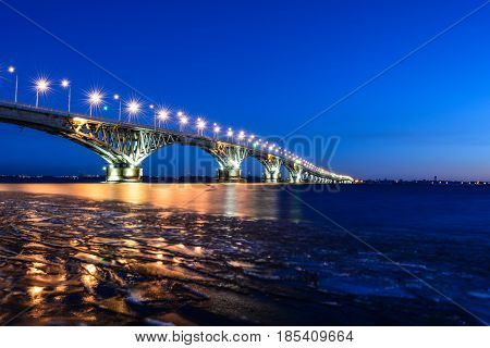 Bridge from Saratov In Engels, across the Volga river