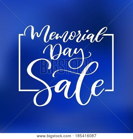 Memorial day vector hand lettering sale banner. American national holiday. Great for disscount,  poster, card, invitation
