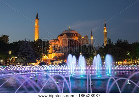 Ayasofia was a Greek Orthodox Christian patriarchal basilica (church) later an imperial mosque and now a museum in Istanbul Turkey