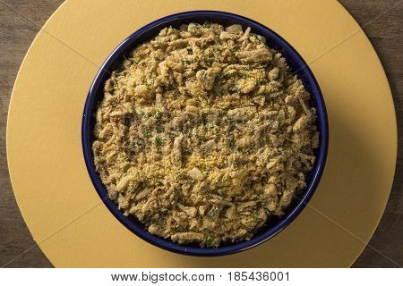 Farofa - Toastef Manioc Flour And Pork - Traditional Brazilian Side Dish.