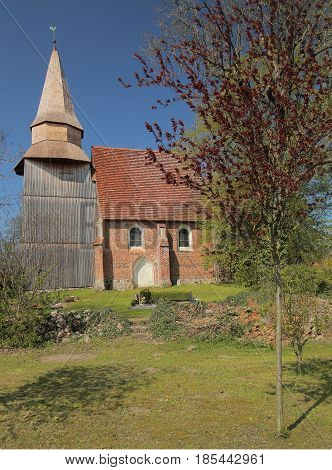 Brick Romanesque Church In Neu Boltenhagen, Germany
