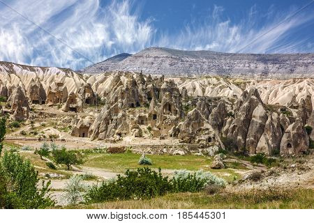 Cappadocia landscape, Turkey. Goreme open air museum