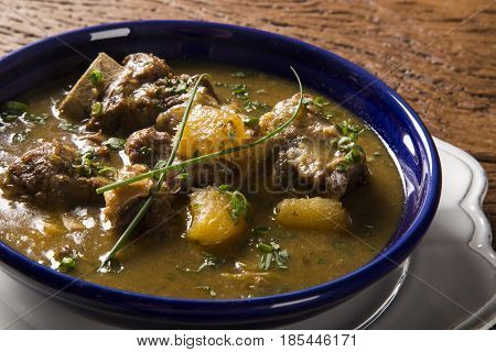 Rustic Stew Meat With Manioc Called Vaca Atolada In Brazil.