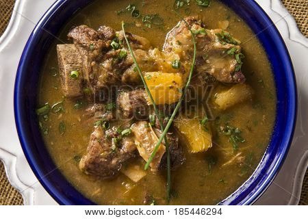 Rustic Stew Meat With Manioc Called Vaca Atolada In Brazil.