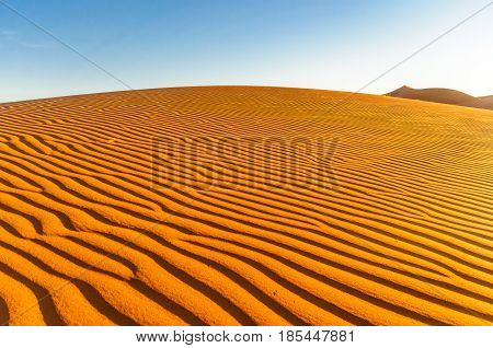 View of dunes in the dessert of Morocco by M'hamid
