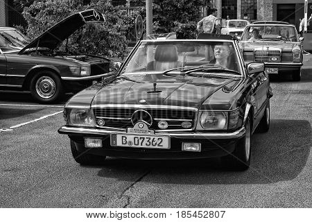 Berlin - May 11: Car Mercedes-benz R107, 280Sl (black And White), 26Th Oldtimer-tage Berlin-brandenb