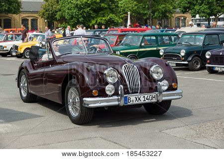 Berlin - May 11: A Sports Car Jaguar Xk140 Roadster, 26Th Oldtimer-tage Berlin-brandenburg, May 11,