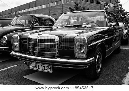 Berlin - May 11: Car Mercedes-benz W115, (black And White), 26Th Oldtimer-tage Berlin-brandenburg, M