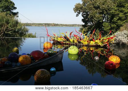 An amazing display of the glass gardens in Dallas Arboretum