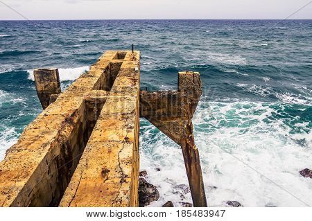 Abandoned Pier In Hawaii, Usa