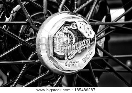 Berlin - May 11: Detail Of The Wheels Of The Car Morgan Super Sport, V-twin Three-wheelers (black An