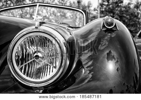 Berlin - May 11: Headlamp Sports Car Jaguar Xk140 Roadster, (black And White), 26Th Oldtimer-tage Be