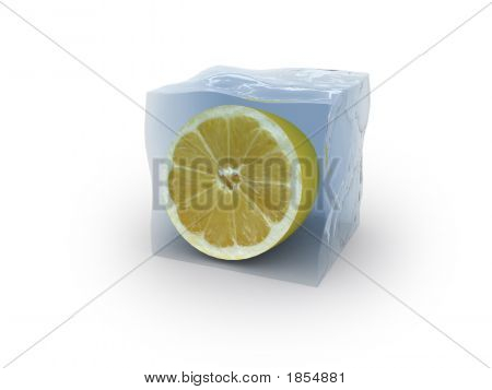 Freeze Lemon In Ice Cube