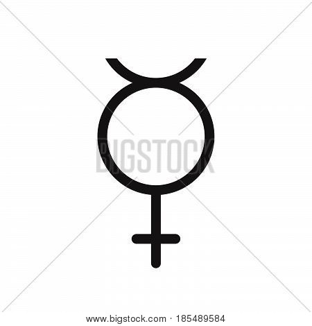 Non Binary Transgender Symbol. Line Icon, Outline Vector Logo Illustration, Linear Pictogram Isolate