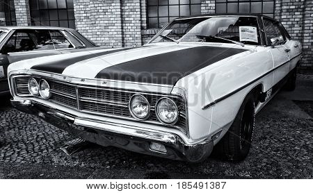 BERLIN - MAY 11: Car Ford Galaxie 500 (black and white) 26th Oldtimer-Tage Berlin-Brandenburg May 11 2013 Berlin Germany