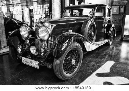 BERLIN - MAY 11: British luxury car Lagonda M45 (black and white) 26th Oldtimer-Tage Berlin-Brandenburg May 11 2013 Berlin Germany