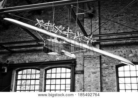 Berlin - May 11: Model Of German Heavy Passenger Flying Boat Dornier Do X (black And White), 26Th Ol