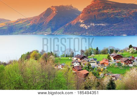 Thunersee in Switzerland, Europe