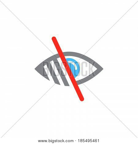 Low Vision Symbol. Blindness Line Icon, Outline Vector Logo Illustration, Linear Pictogram Isolated