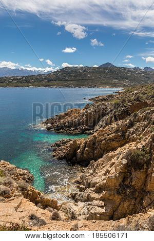 Turquoise Sea And Rocky Coastline At Revellata In Corsica