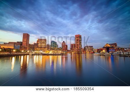 Inner Harbor Area In Downtown Baltimore