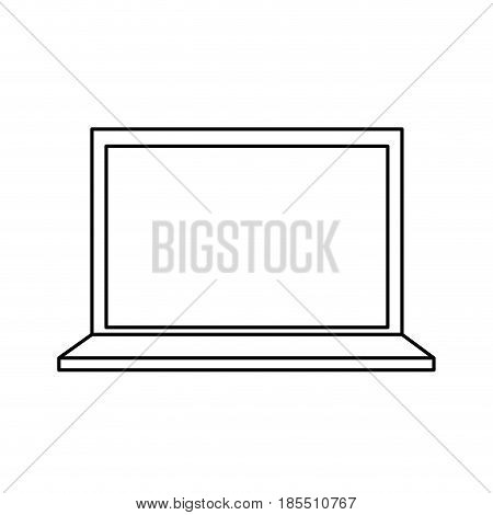 laptop technology information science device line vector illustration