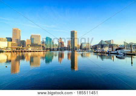 Inner Harbor Area In Downtown Baltimore