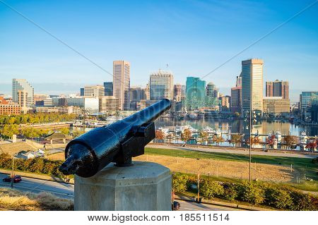 Inner Harbor Area In Downtown Baltimore
