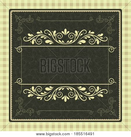 Vector ornate frame for invitation or announcement.