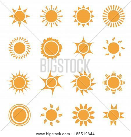 Set of sun icons collection. Vector illustration eps10