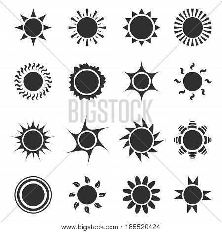 Set of sun icons collection. Vector illustration eps10