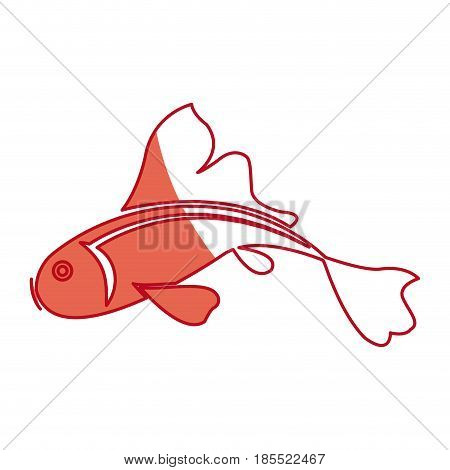 japanese koi fish traditional animal shadow vector illustration