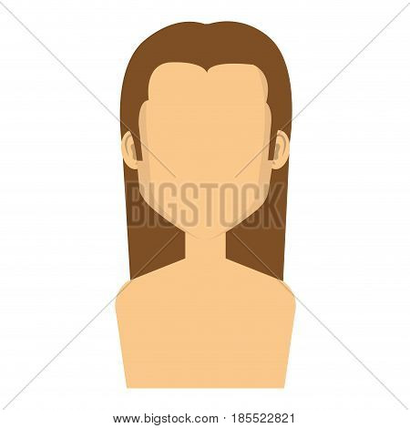 young woman shirtless avatar character vector illustration design