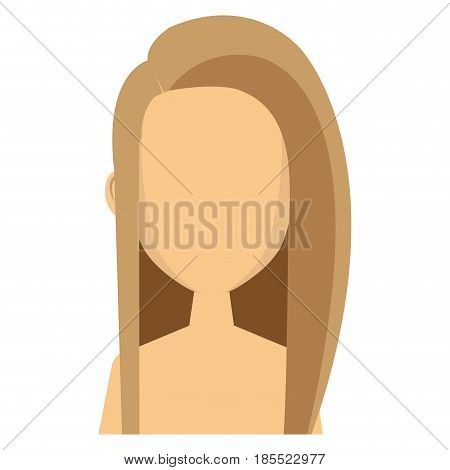 young woman shirtless avatar character vector illustration design