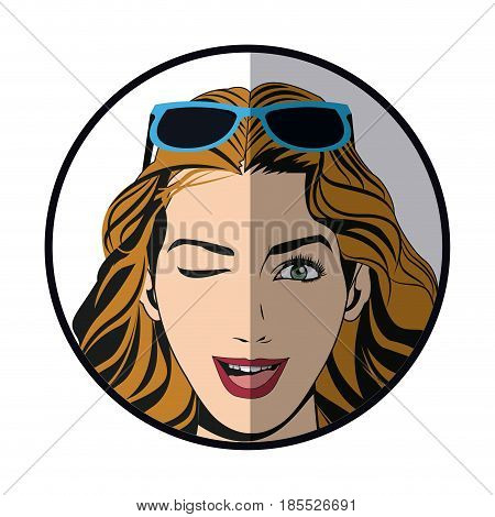 portrait woman makeup charming beautiful vector illustration