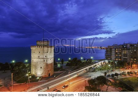 White Tower Thessaloniki Greece famous landmark and monument