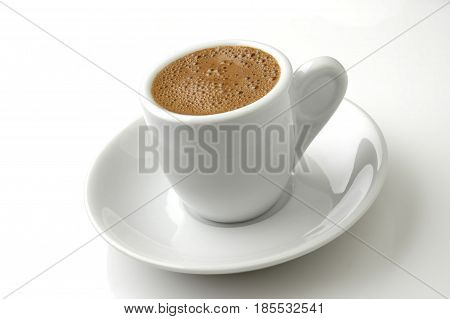 small white cup Turkish coffee on white background