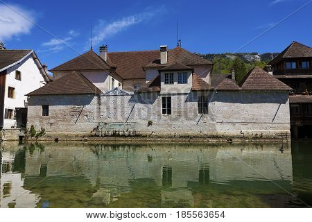 Village of Ornans in Jura Franche-Comte France
