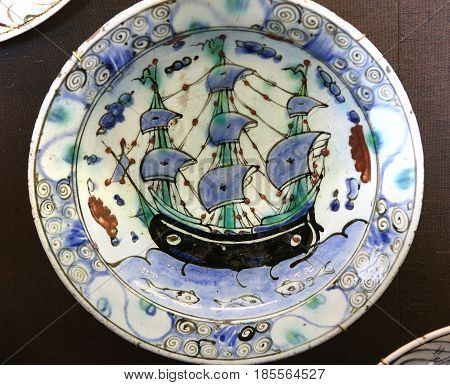 Turkish Iznik Ceramic In Ecouen Castle, France