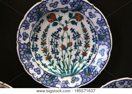 Turkish Iznik Ceramic In Ecouen Castle, France
