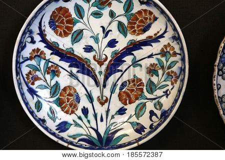 Turkish Iznik Ceramic In Ecouen Castle, France