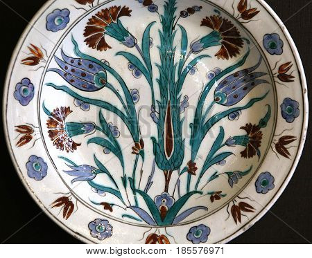 Turkish Iznik Ceramic In Ecouen Castle, France