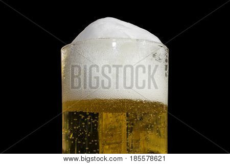 cold beer in frosty glas biergarten fresh