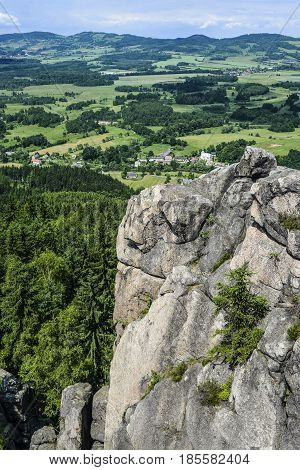 Big climbing wall in Sokoliki Poland, summer time