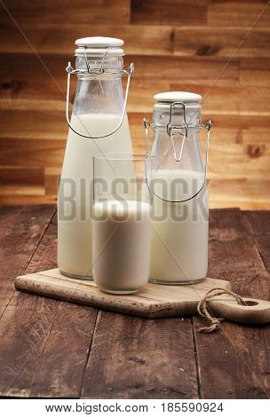 Milk Products - Tasty Healthy Dairy Products On A Table On: And