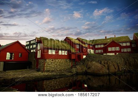 The capital city of the Faroe Islands in the north Atlantic