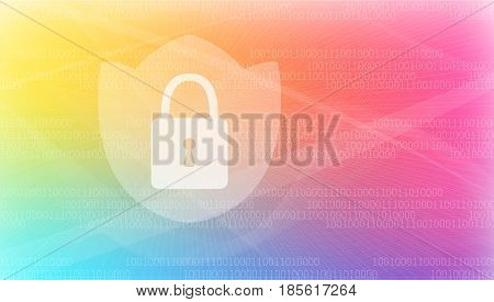 Computer security and Protection vector concept. Protect mechanism, system privacy. -stock vector