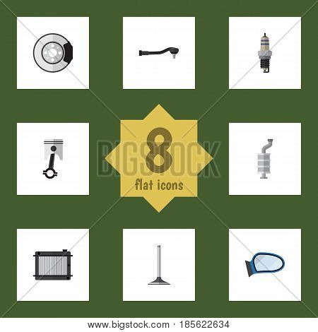 Flat Component Set Of Input Technology, Auto Component, Spare Parts And Other Vector Objects. Also Includes Thermostat, Spark, Segment Elements.